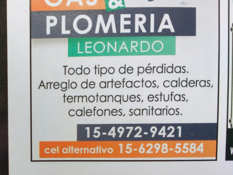 Gasista matriculado perdidas