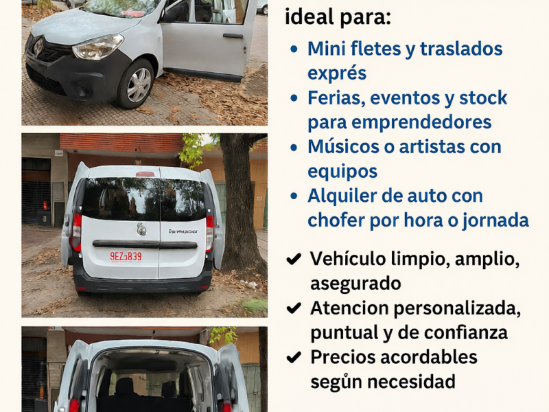 Ofrezco mini fletes. Pequeñas mudanzas, equipos, herramientas, instrumentos musicales. Etc.