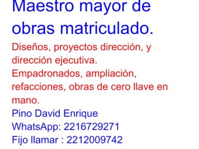 Maestro mayor de obras matriculado