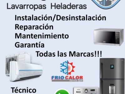 Servicio técnico Lavarropas, aire y heladeras