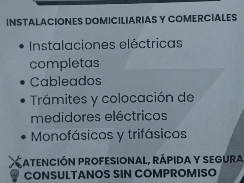 Todo tipo de trabajos eléctricos.