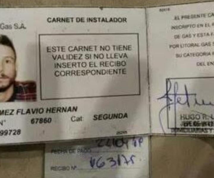 Plomero gasista matriculado mat 67860