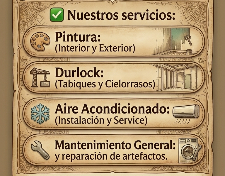 Mantenimiento en general, presupuestos sin cargo